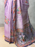 Lavender mul chanderi saree- PBR26G2