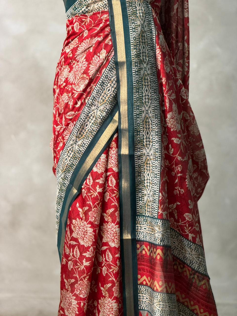 Maroon Chanderi silk cotton saree- PBR36H