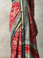 Maroon Chanderi silk cotton saree- PBR36H