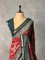 Maroon Chanderi silk cotton saree- PBR36H