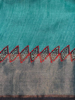 Blue pure tusser silk saree- PBR42