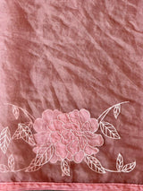 Peach Pure organza Silk saree- PBR37A