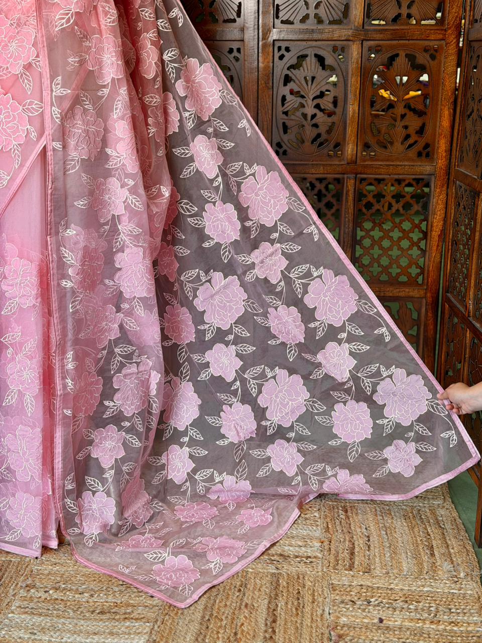 Pink Pure organza Silk saree- PBR37B
