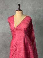 Dark Pink Soft semi Tusser Silk saree- PBR33T18B