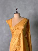 Golden Yellow Soft semi Tusser Silk saree- PBR33T18H