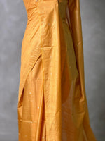 Golden Yellow Soft semi Tusser Silk saree- PBR33T18H