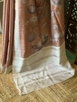 Chicku shade soft Tusser Silk saree- PBR33T12AA