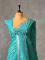 Blue shade Soft semi Tusser Silk saree- PBR33T18L
