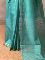 Blue shade Soft semi Tusser Silk saree- PBR33T18L