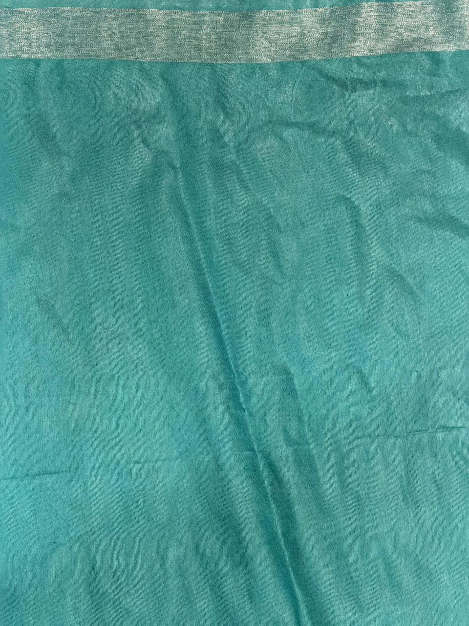Blue shade Soft semi Tusser Silk saree- PBR33T18L