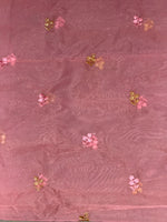 Peach and goldorganza silk saree- PBR43E