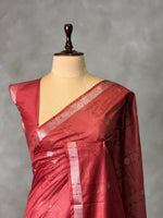 Maroon Soft semi Tusser Silk saree- PBR33T18N