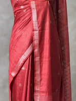 Maroon Soft semi Tusser Silk saree- PBR33T18N