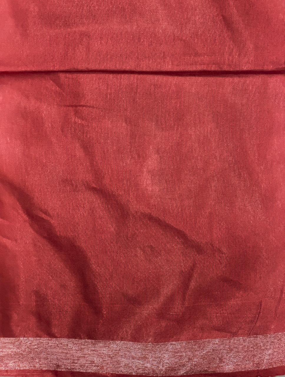 Maroon Soft semi Tusser Silk saree- PBR33T18N