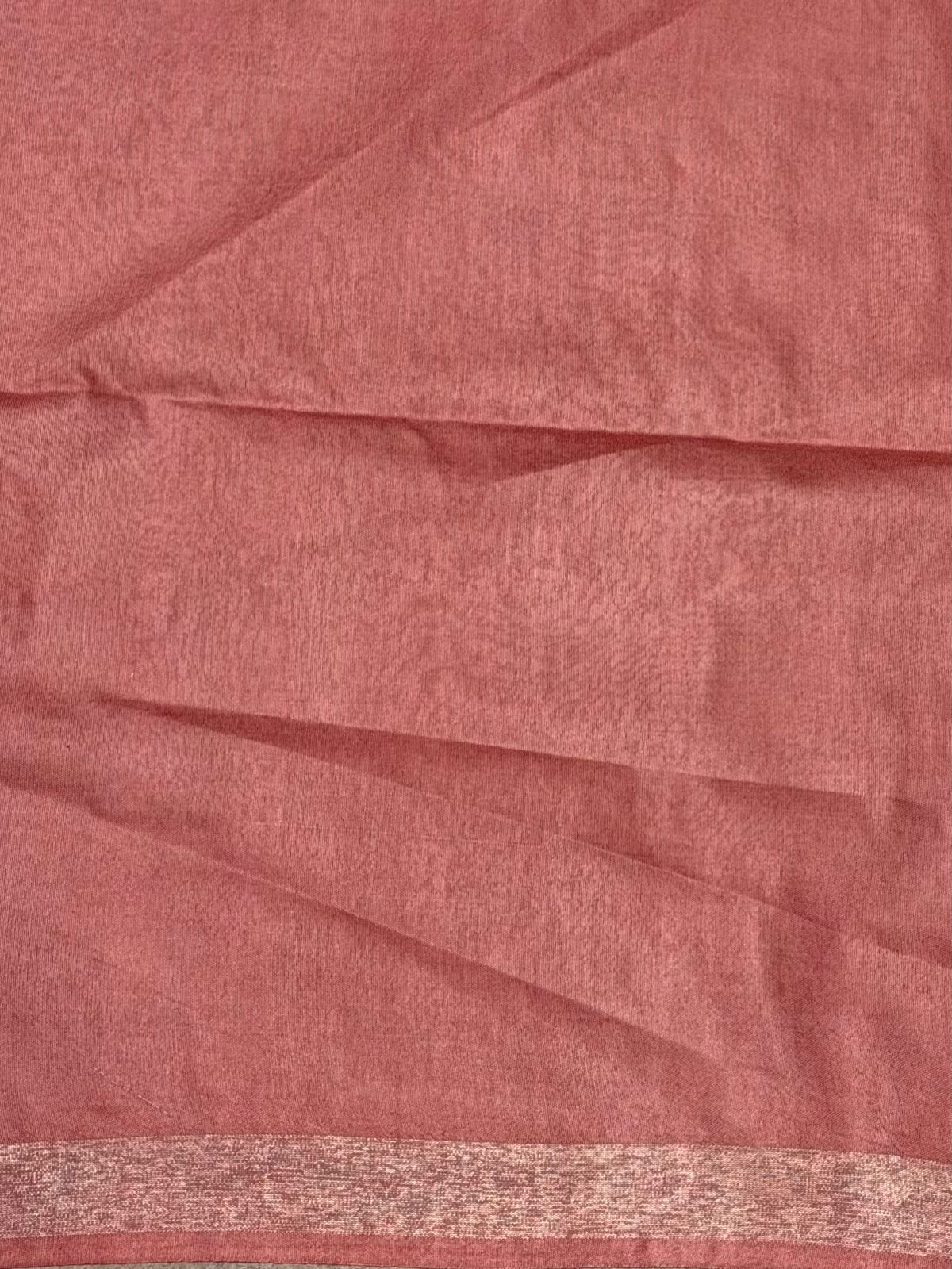 Pinkish Peach Soft semi Tusser Silk saree- PBR33T18O