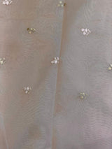 sandal and rosegoldorganza silk saree- PBR43D