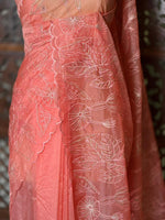 Peachorganza silk saree- PBR43B