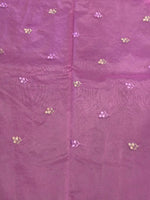 Lilac pink organza silk saree- PBR43A