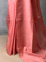 Peach Soft semi Tusser Silk saree- PBR33T18R