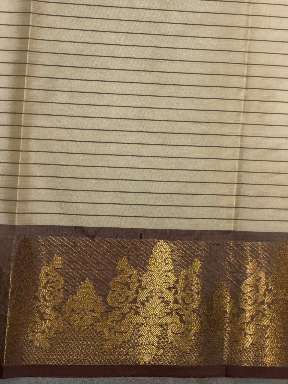 Beige and maroon banarasi silksaree -LZ9