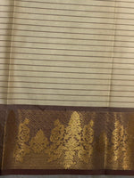 Beige and maroon banarasi silksaree -LZ9
