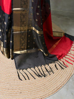 Red and Black banarasi silksaree -LZ9B