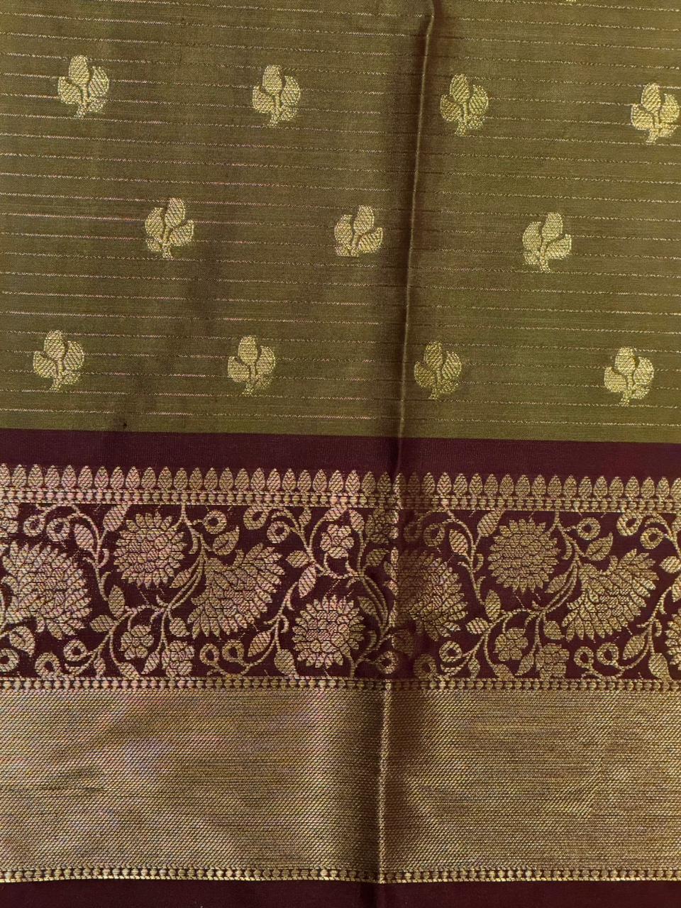 Green and maroon banarasi silksaree -LZ9A