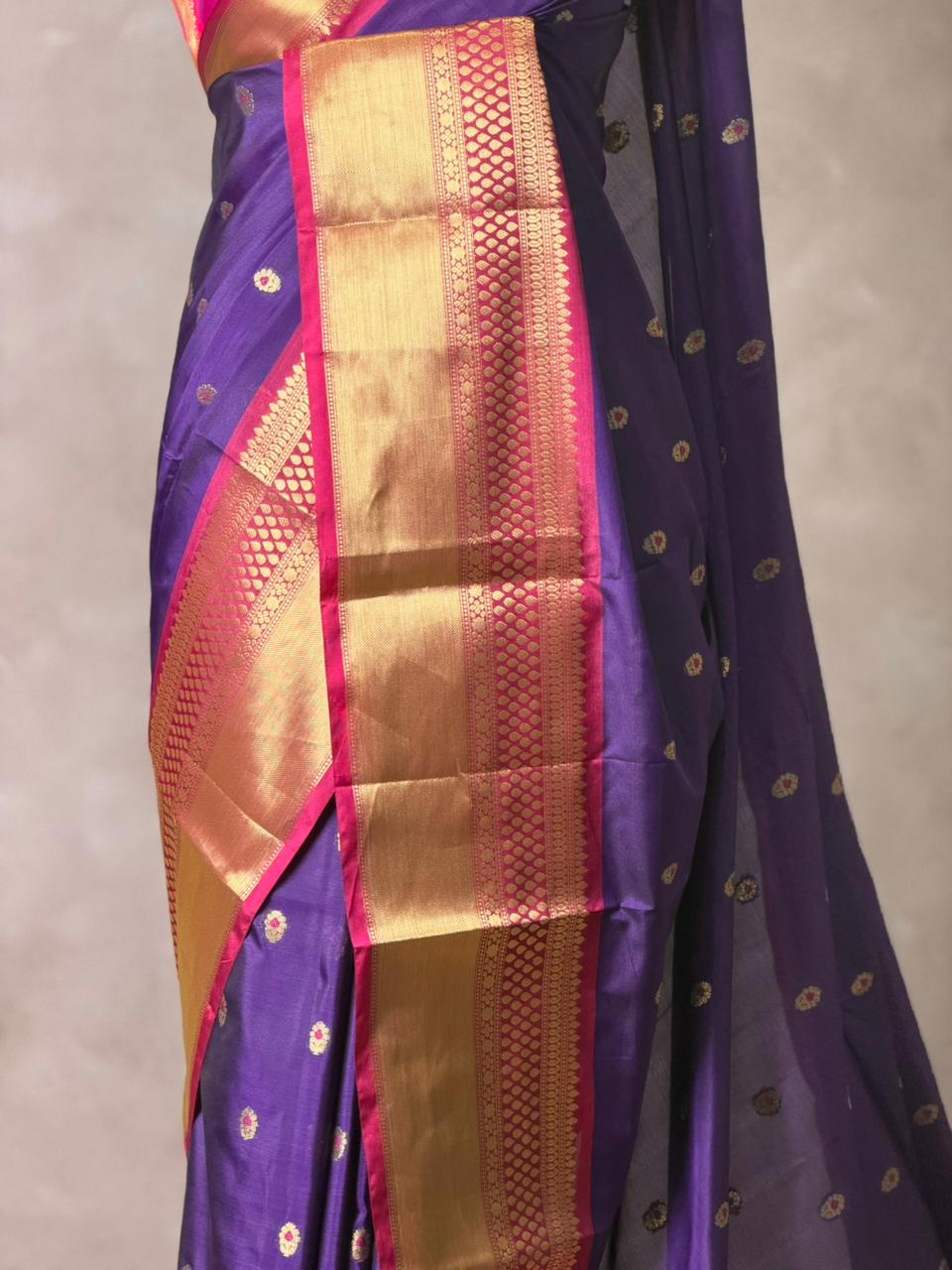 Violet and magenta banarasi silksaree -PFAZ1