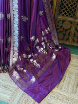 Violet pure zatin Banarasi silk saree - RAZ1A