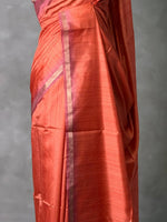 Brick Orange semi tusser saree- PBR28D1