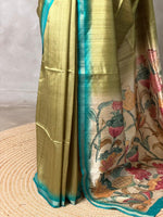 sage Green semi tusser saree- PBR28D2