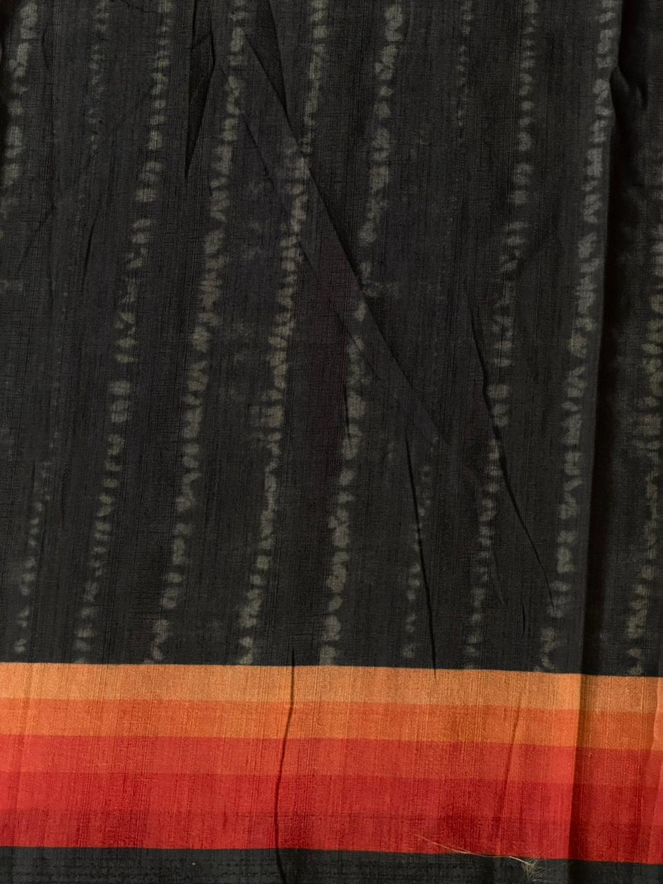 Black tusser silk saree- PBR44