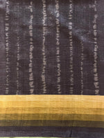 Black tusser silk saree- PBR44A