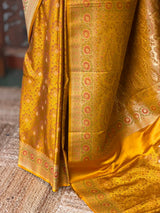 Dark yellow pure Jamwar Tanchui banarasi saree: PBR56D3