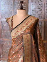 Black pure Jamwar Tanchui banarasi saree: PBR56D3