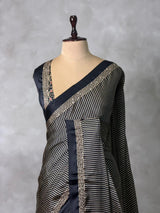 Black crepe silk saree- PBR46