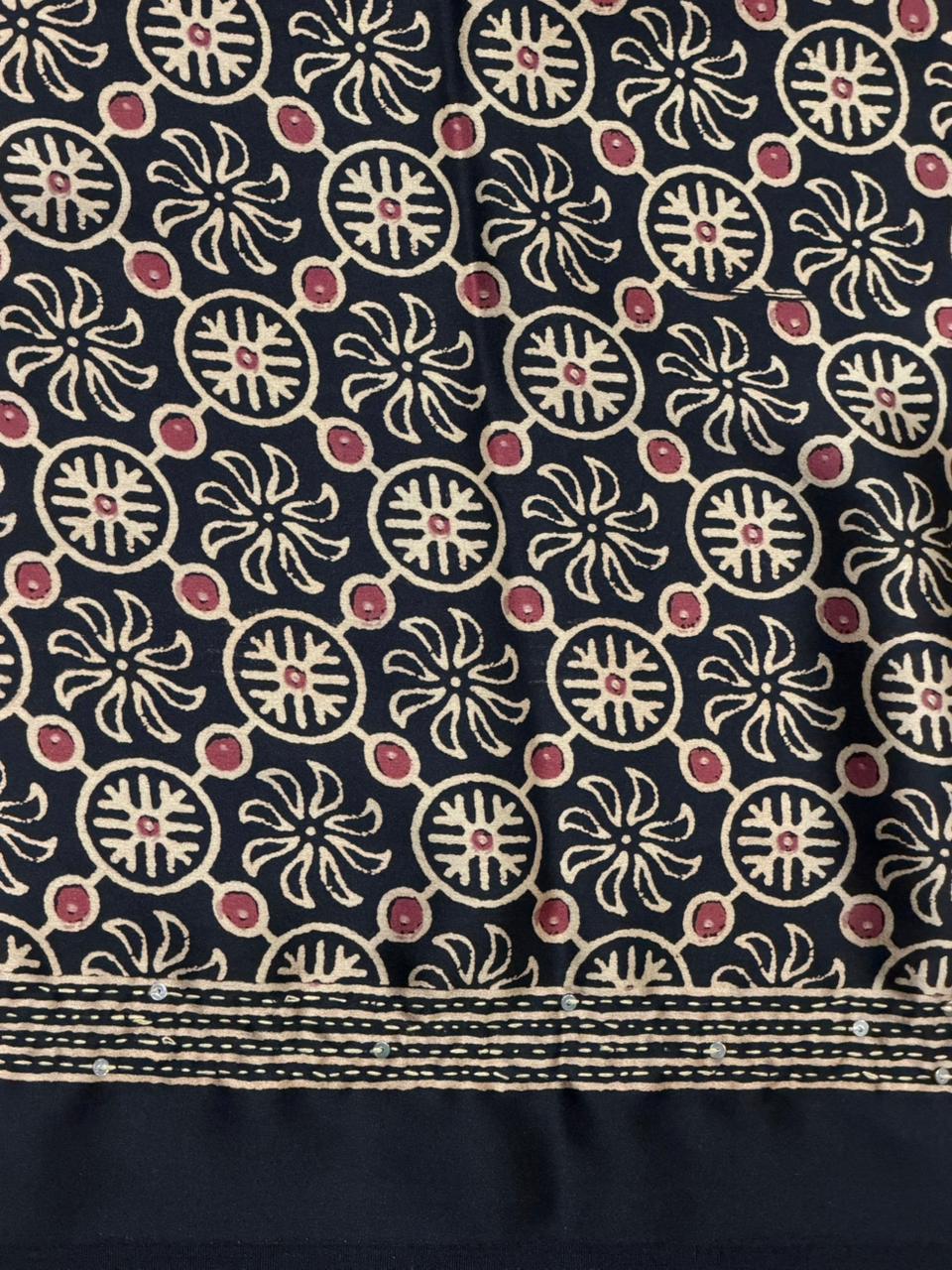 Black crepe silk saree- PBR46