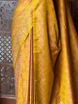 yellow pure Jamwar Tanchui banarasi saree: PBR56E5