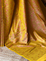 yellow pure Jamwar Tanchui banarasi saree: PBR56E5