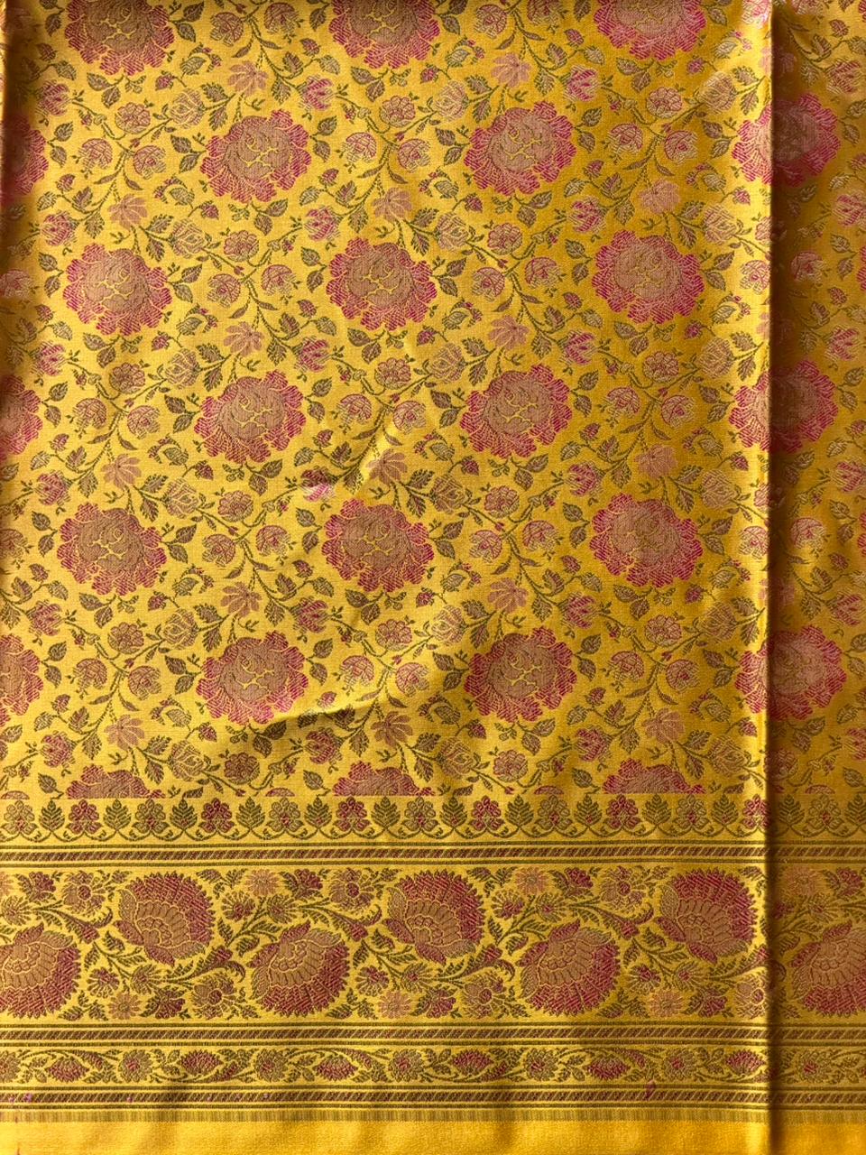 yellow pure Jamwar Tanchui banarasi saree: PBR56E5