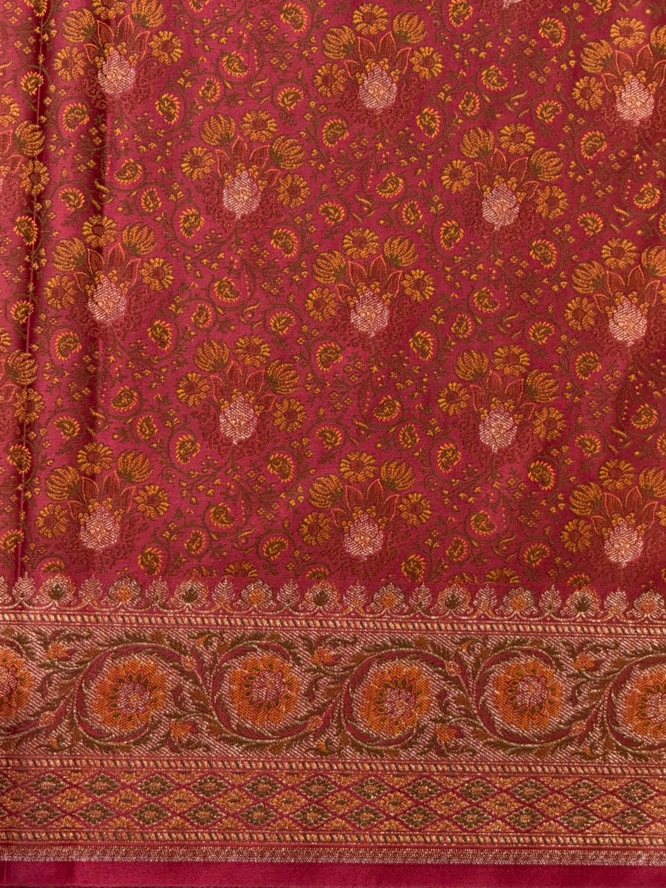 Maroon pure Jamwar Tanchui banarasi saree: PBR56D2