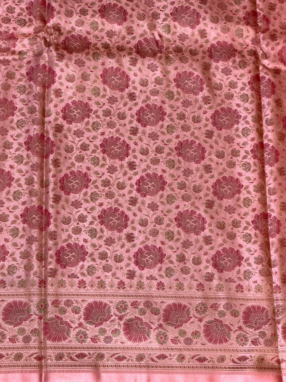 Peach pure Jamwar Tanchui banarasi saree: PBR56E1