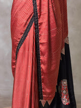 Maroon crepe silk saree- PBR46A