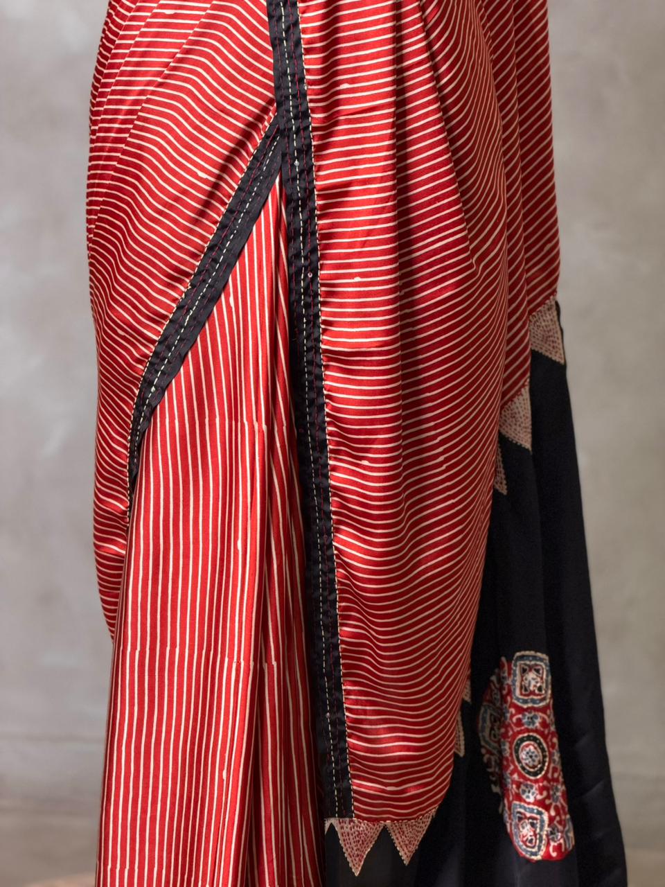 Maroon crepe silk saree- PBR46A