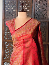 Magenta pure Jamwar Tanchui banarasi saree: PBR56E3