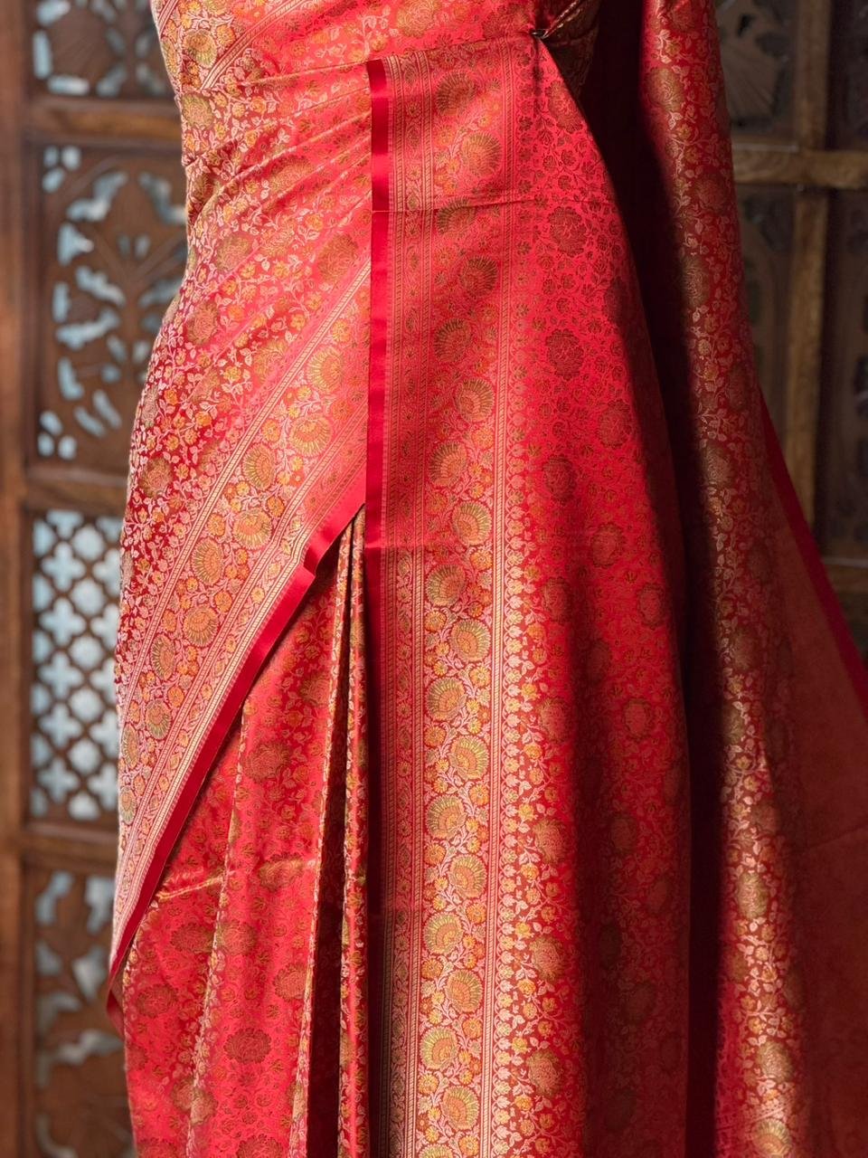 Magenta pure Jamwar Tanchui banarasi saree: PBR56E3