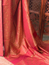 Maroon pure Jamwar Tanchui banarasi saree: PBR56E4