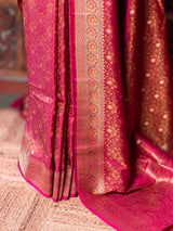 Deep Magenta pure Jamwar Tanchui banarasi saree: PBR56D1