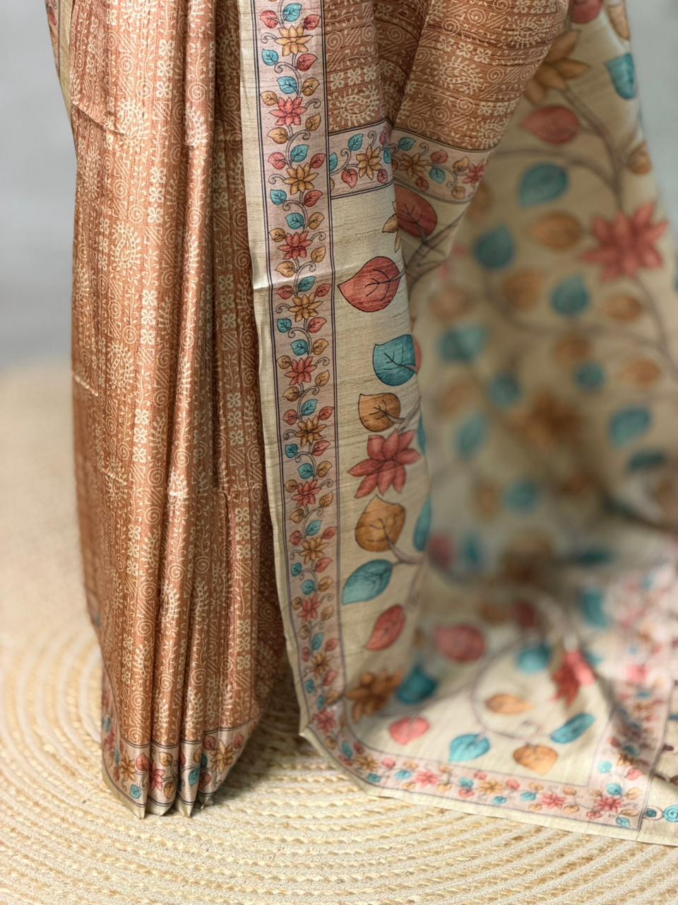 chicku Shade semi tusser saree- PBR45