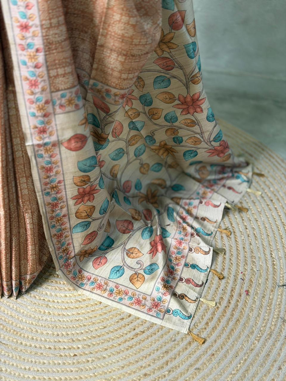 chicku Shade semi tusser saree- PBR45
